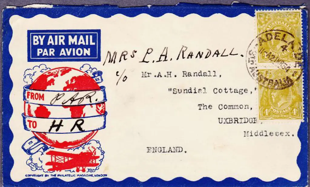 1934 airmail cover designed by The Philatelic ... Image 1++