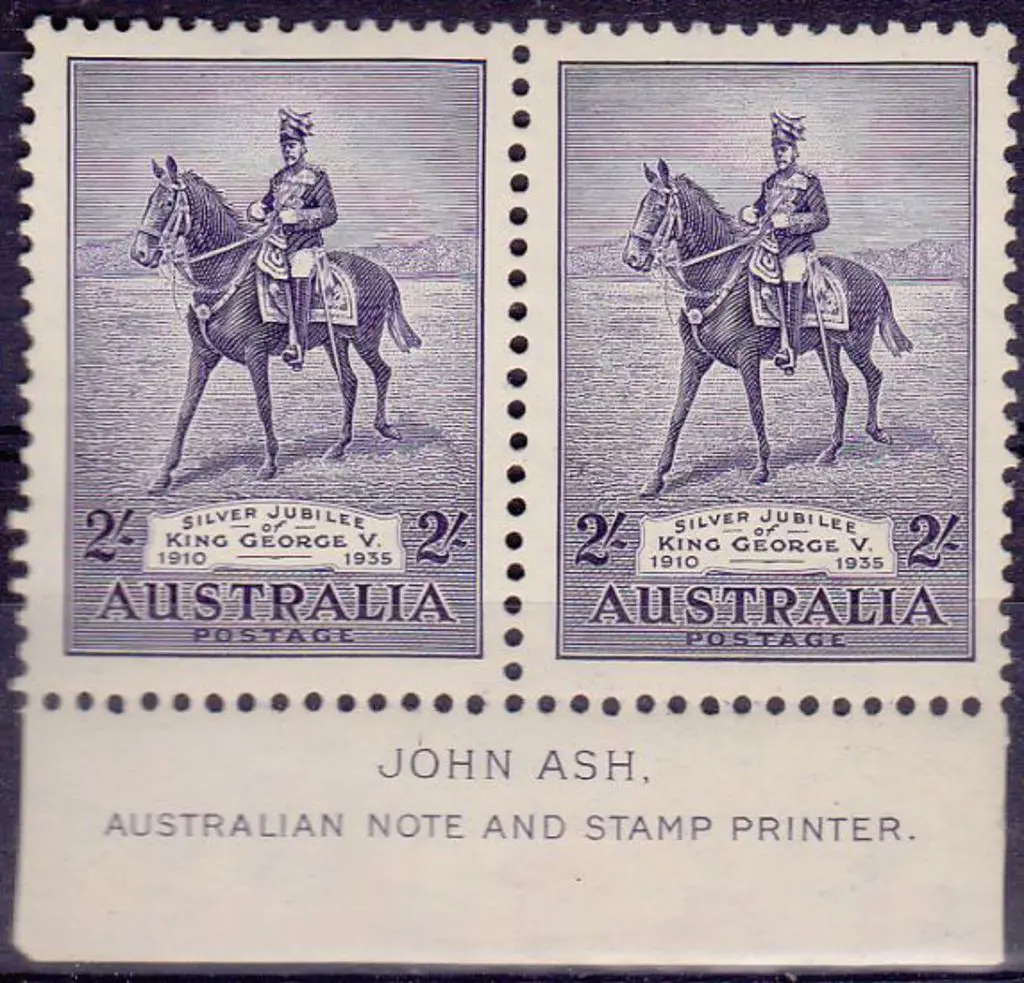 1935 2/- Silver Jubilee imprint pair, stamps MUH, ... Image 1++