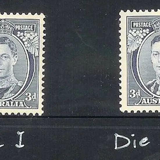 1937/49 3d blue Die I & Die Ia KGVI singles MLH & ...