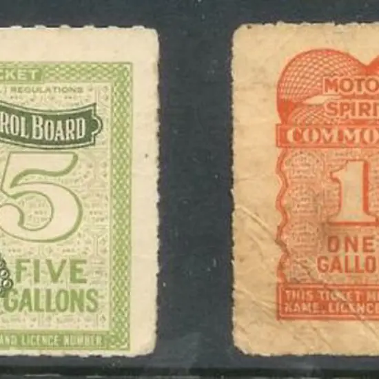 1941/48 Motor Spirit Ration Tickets for 5 gallons ...