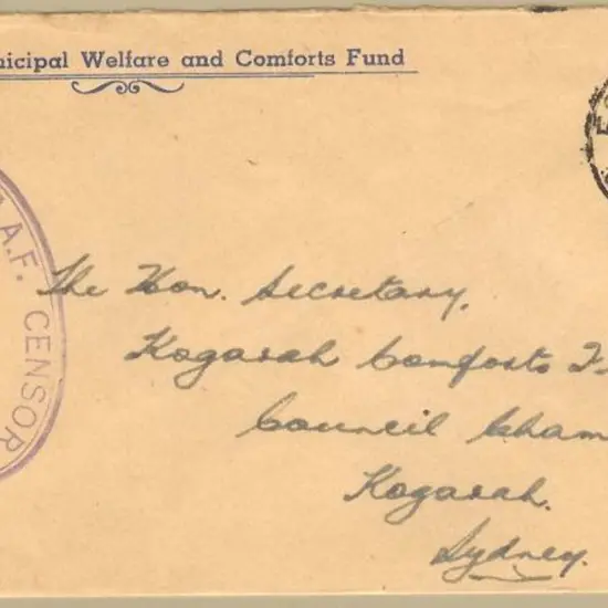 1944 1d QE pmkd Air Force PO No 2 on Kogarah ...