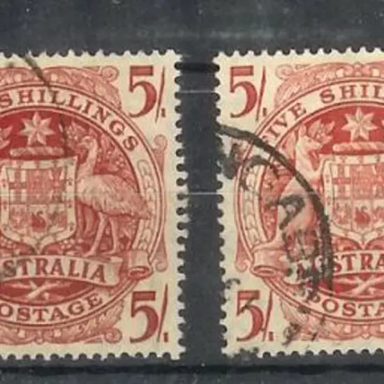 1949 5/- Arms on thin paper measuring 0.072mm by ...
