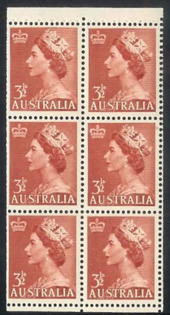1953/59 3½d QEII no wmk top marginal booklet pane ... Image 1++