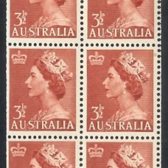 1953/59 3½d QEII no wmk top marginal booklet pane ...
