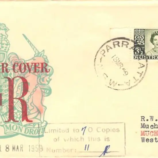 1959 (18th Mar) Collinridge Rivett FDC bearing 3½d ...