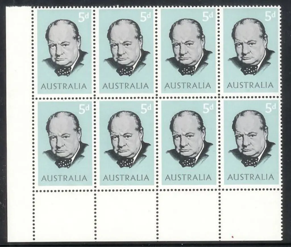 1965 5d Churchill on helecon paper with "re-touch ... Image 1++