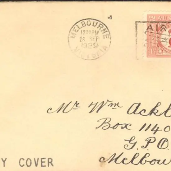 1929 (28th Sept) 1½d WA Cent FDC on plain hand ...