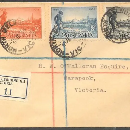 1934 (2nd July) Victoria Centenary set of 3 on ...