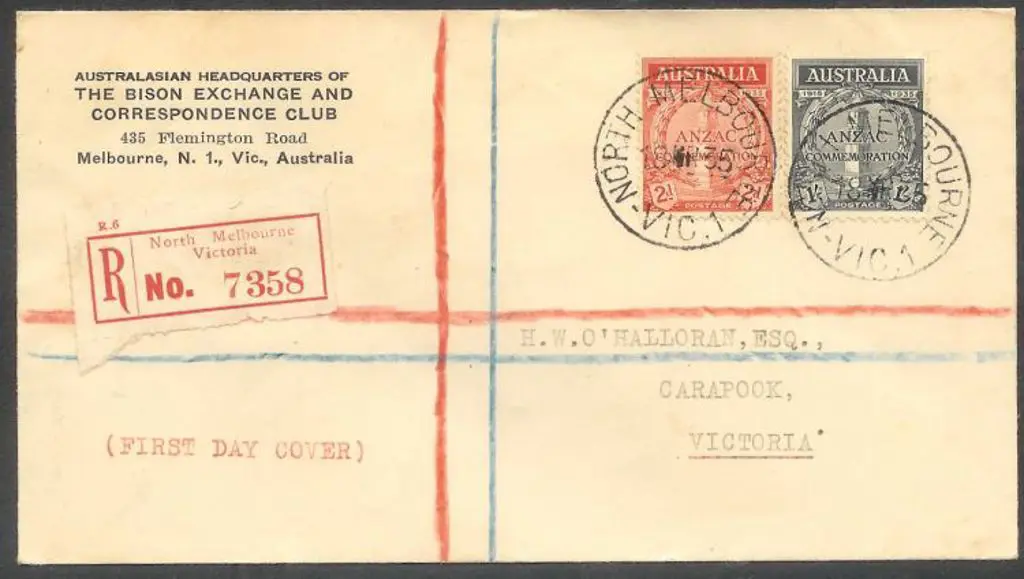 1935 (18th March) ANZAC set of 2 FDC on "The Bison ... Image 1++