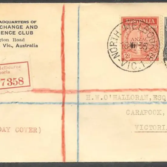 1935 (18th March) ANZAC set of 2 FDC on "The Bison ...