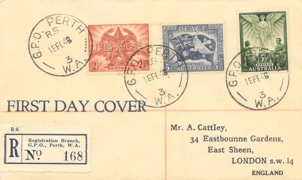 1946 (18th Feb) Peace Registered GPO Perth FDC ... Image 1++