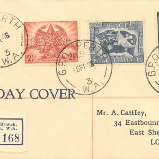 1946 (18th Feb) Peace Registered GPO Perth FDC ...
