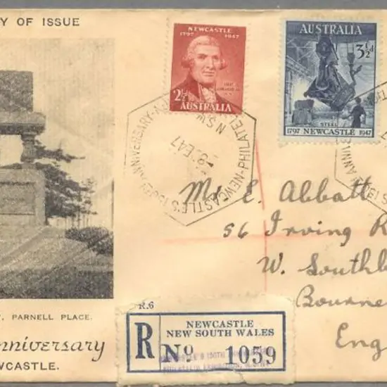 1947 (8th Sept) 150th Anniv of Newcastle illust ...