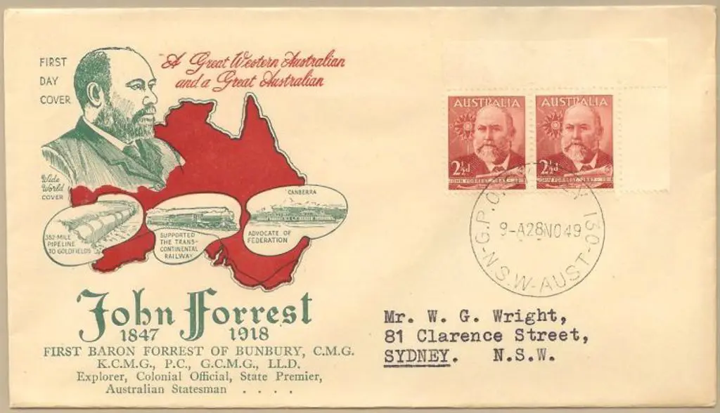 1949 (28th Nov) 2½d John Forrest pair on Wide ... Image 1++