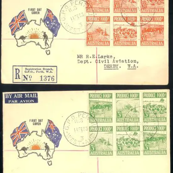 1953 (11th Feb) Produce Food in blocks of 6 on 2 ...