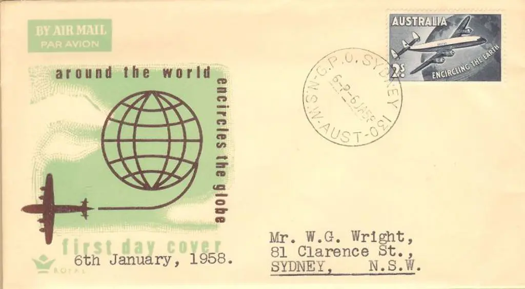 1958 (6th Jan) Qantas Royal FDC pmkd GPO Sydney. ... Image 1++