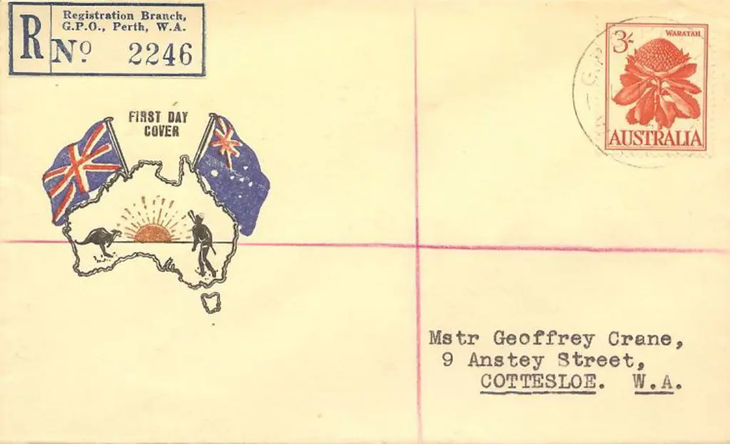1959 (18th Mar) 3/- Waratah on Challis Registered ... Image 1++