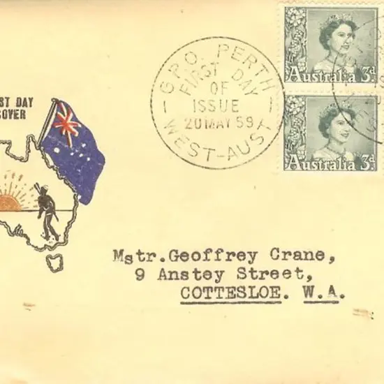 1959 (20th May) 3d blue-green QEII block of 4 on ...
