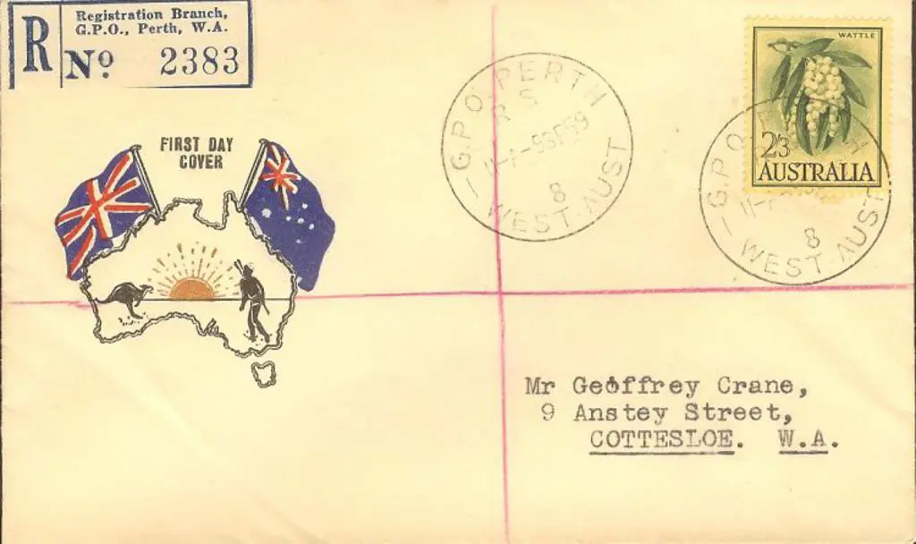 1959 (9th Sept) 2/3d Wattle on cream paper on ... Image 1++