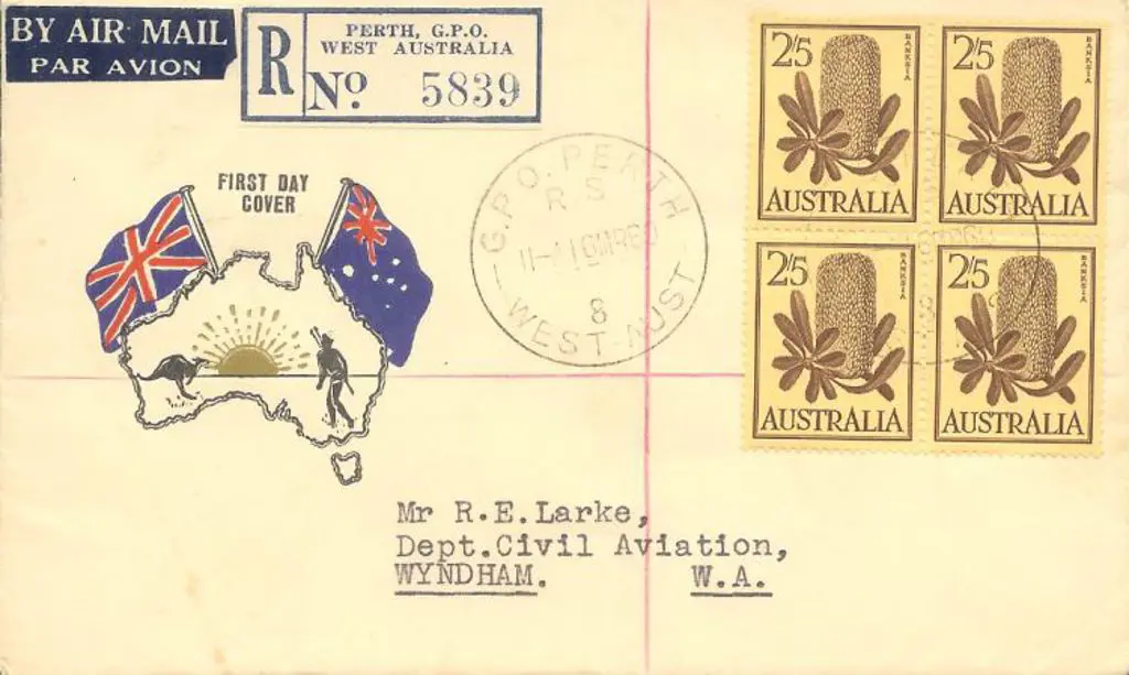 1960 (16th Mar) 2/5d Banksia block of 4 on Challis ... Image 1++