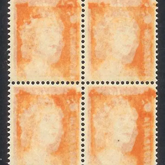 1966 6c orange QEII block of 4 with strong full ...