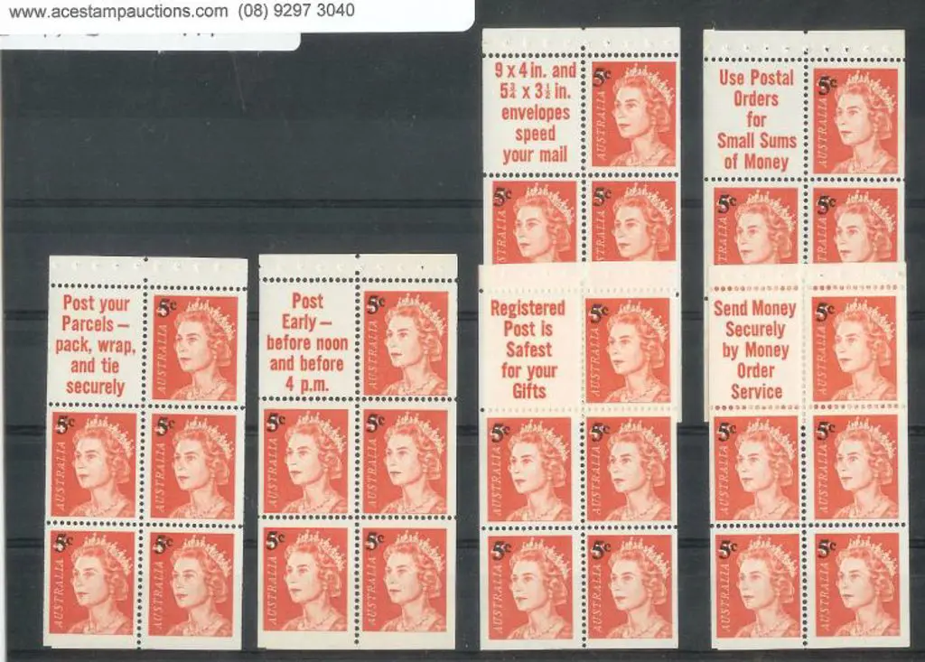 1967 5c on 4c red QEII booklet pane set of 6 ... Image 1++