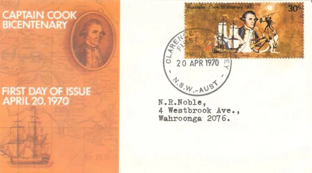 1970 (20th April) 30c Captain Cook on small FDC. ... Image 1++