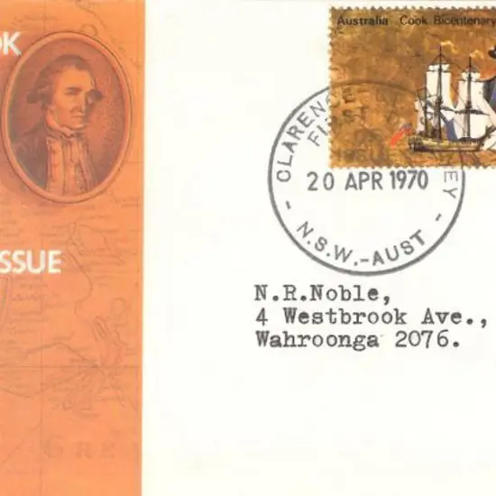 1970 (20th April) 30c Captain Cook on small FDC. ...