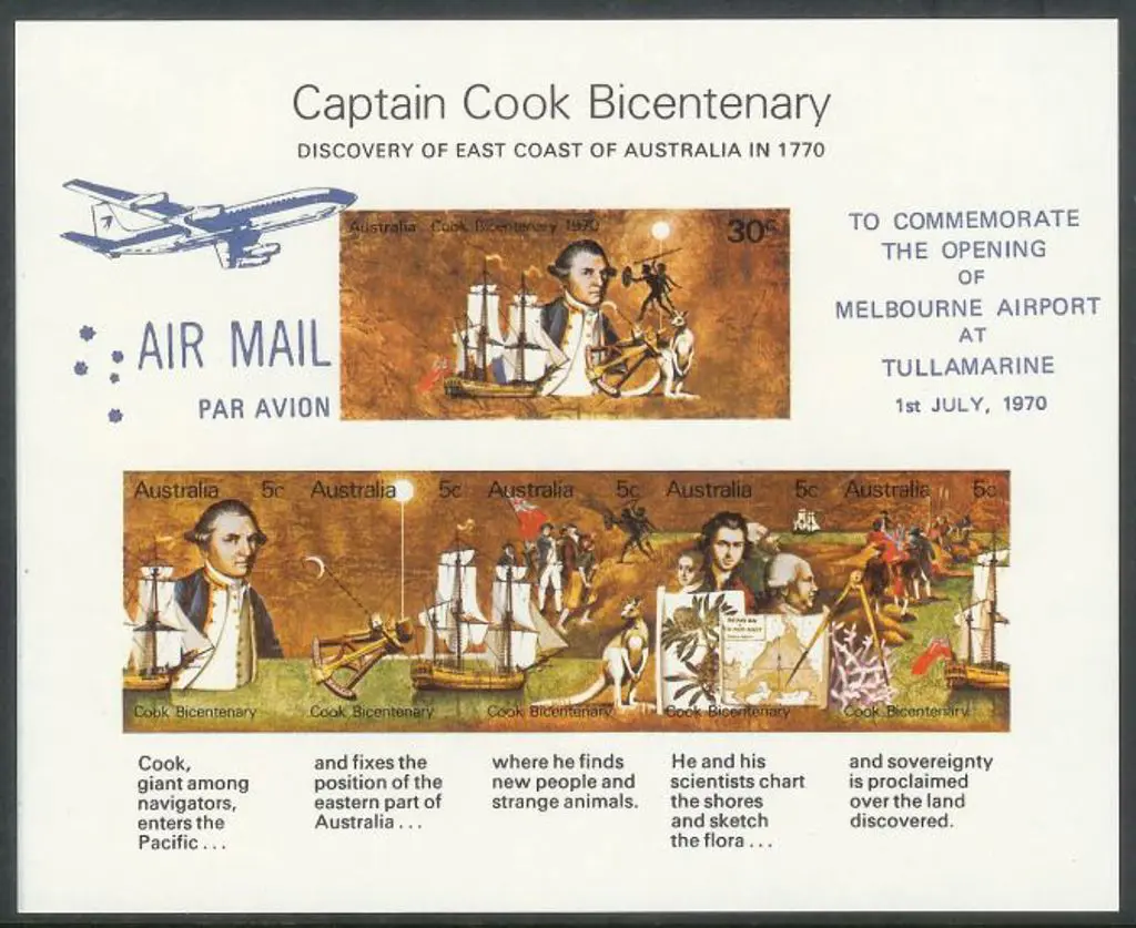 1970 Captain Cook M/S overprinted "TO COMMEMORATE ... Image 1++