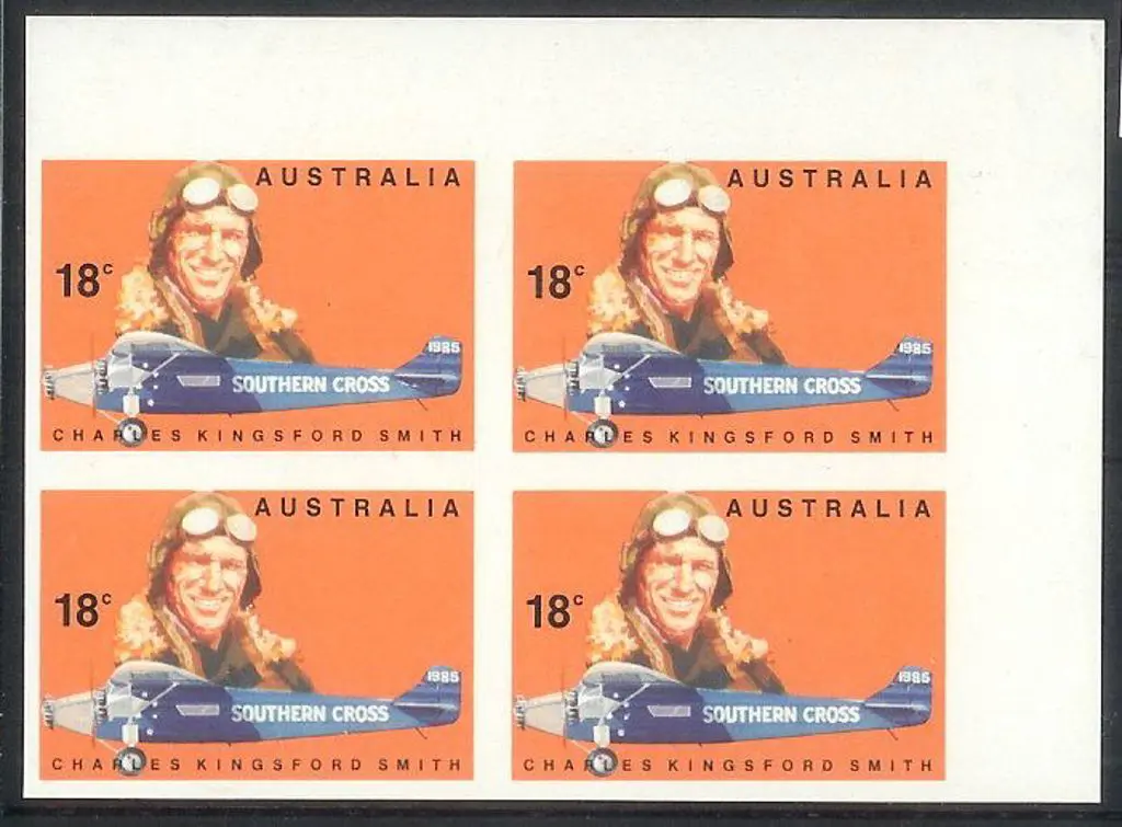 1978 18c Kingsford Smith imperforate top right ... Image 1++