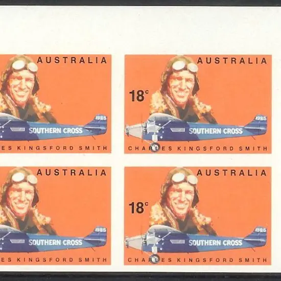 1978 18c Kingsford Smith imperforate top right ...