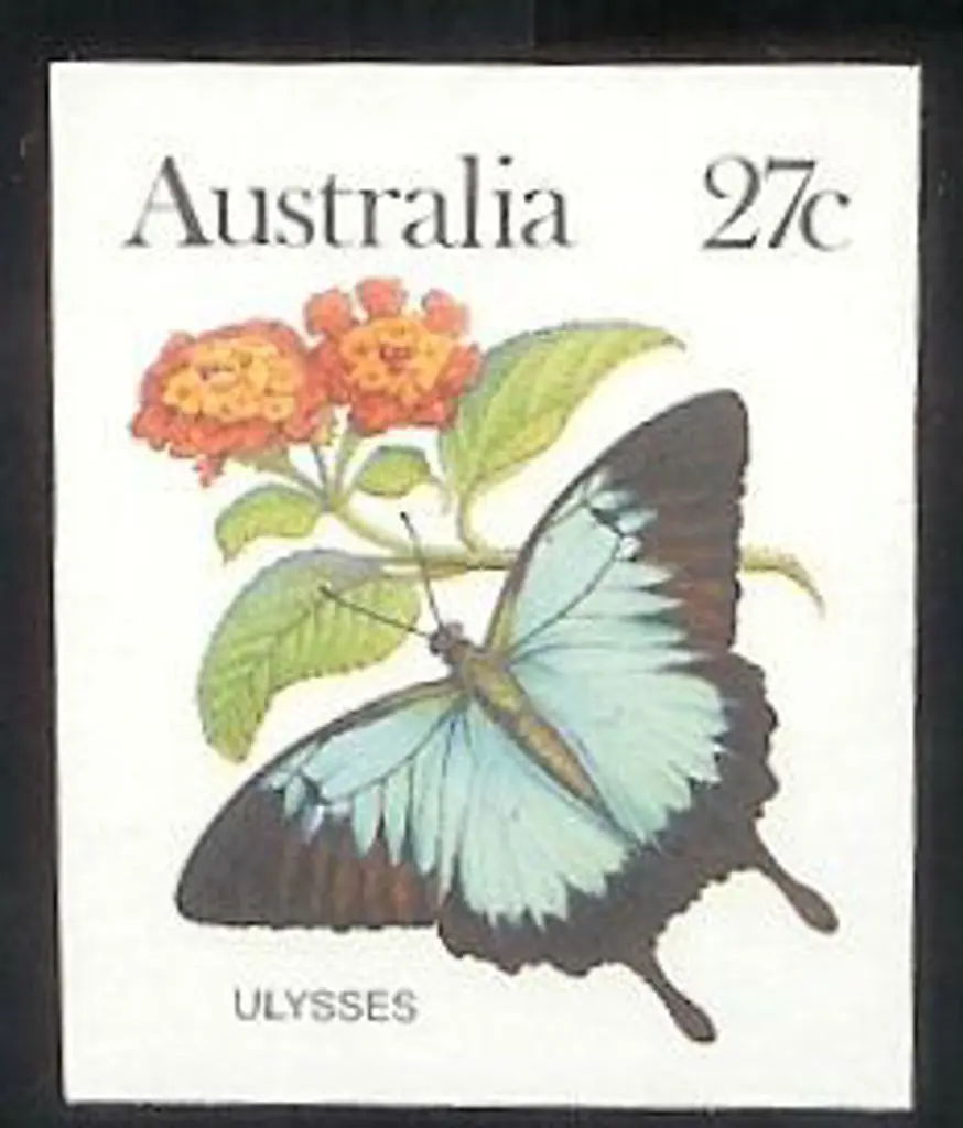 1983 27c Butterfly totally imperforate single. MUH ... Image 1++