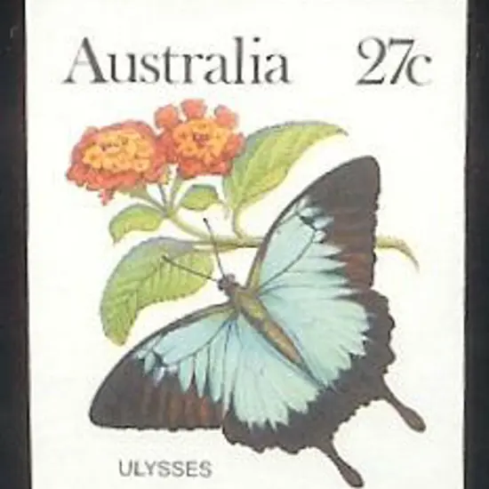 1983 27c Butterfly totally imperforate single. MUH ...