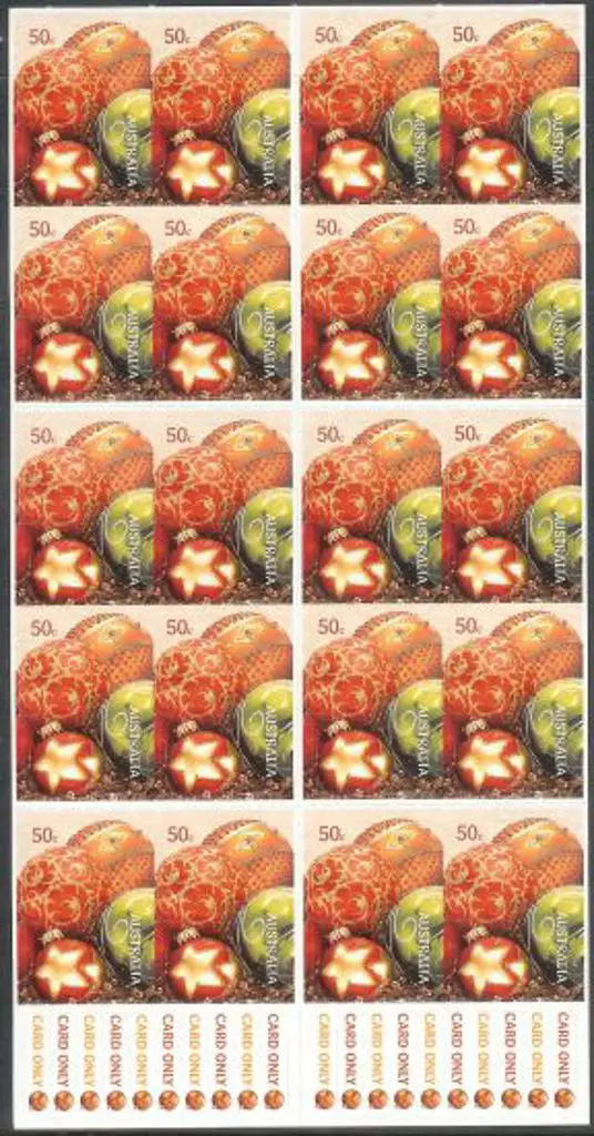 2008 $10 Christmas bauble self adhesive booklet ... Image 1++
