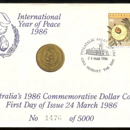 1986 (24th March) Year of Peace PNC $1 Coin FDI ...
