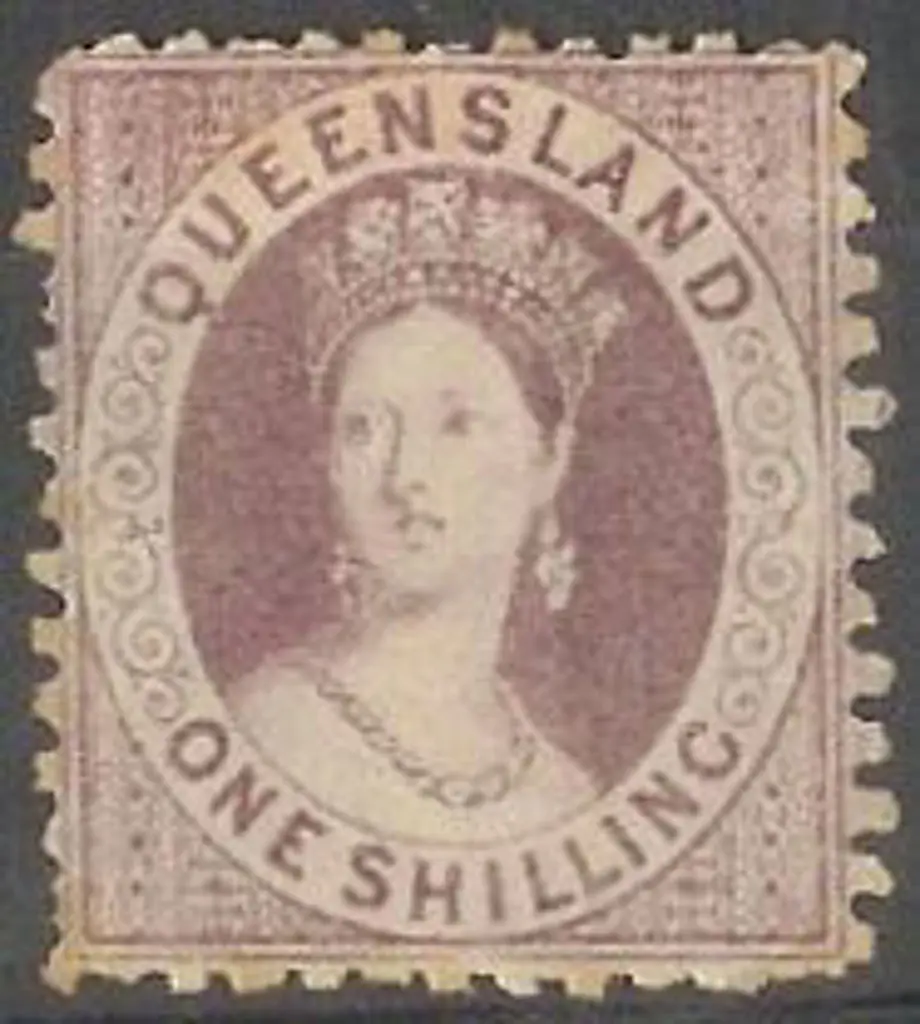 1879 1/- mauve QV, no wmk. MLH with light toning ... Image 1++