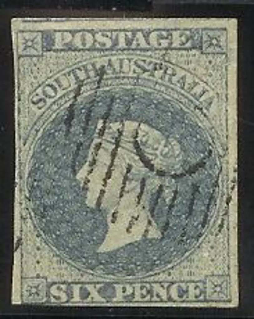 1856/58 6d slate-blue. F/U with light cancel & 4 ... Image 1++