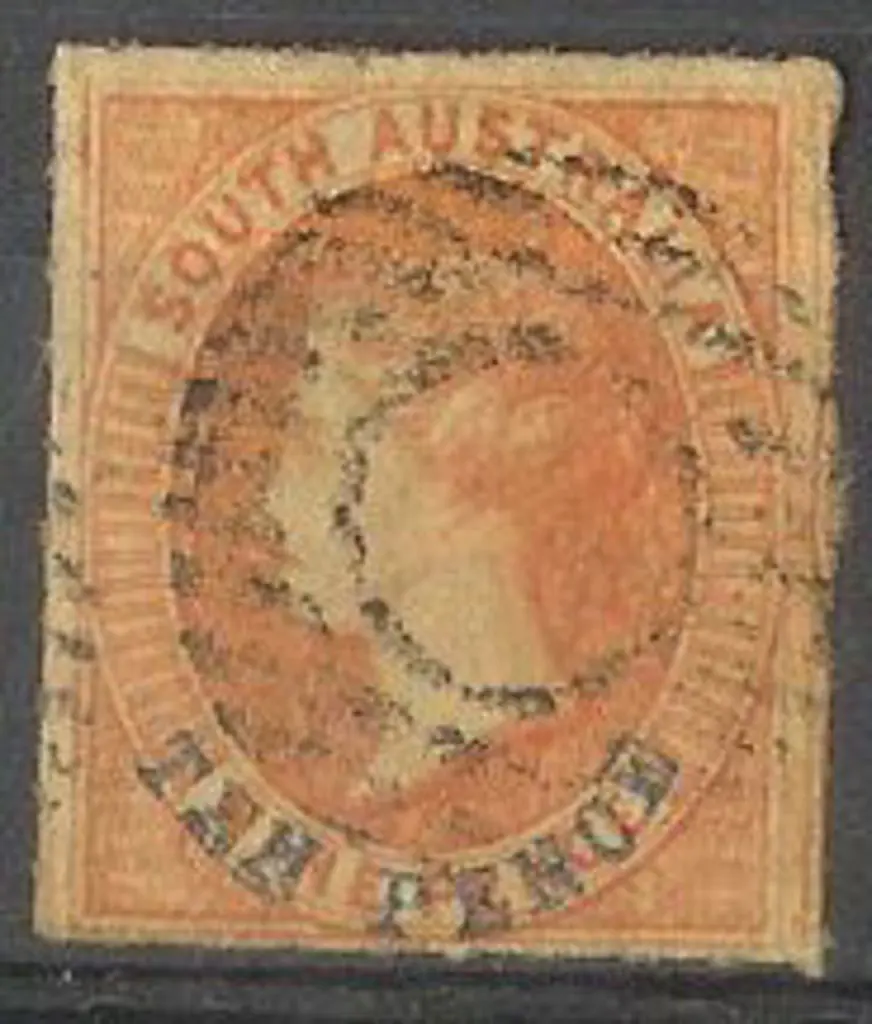 1866 10d on 9d orange-red. F/U SG 35 Image 1++