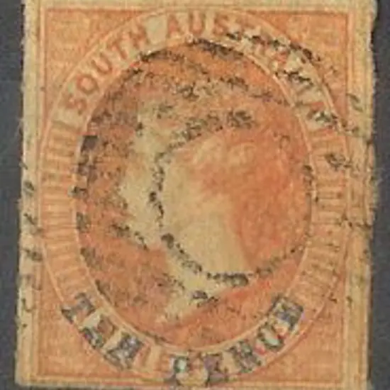 1866 10d on 9d orange-red. F/U SG 35