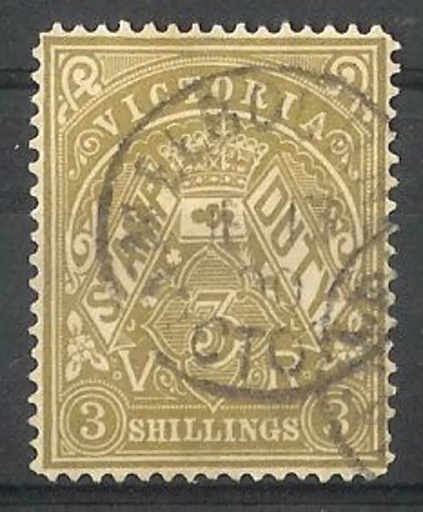 1893 3/- olive-drab. F/U SG 268a Image 1++