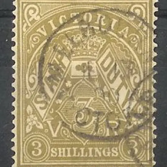 1893 3/- olive-drab. F/U SG 268a