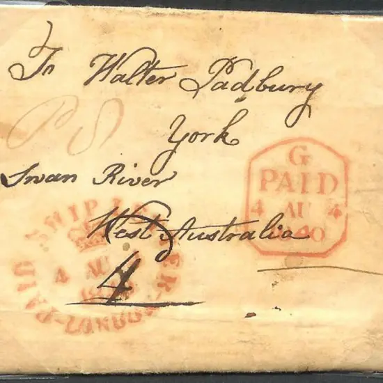 1840 (3rd Aug) Entire from England addressed to ...