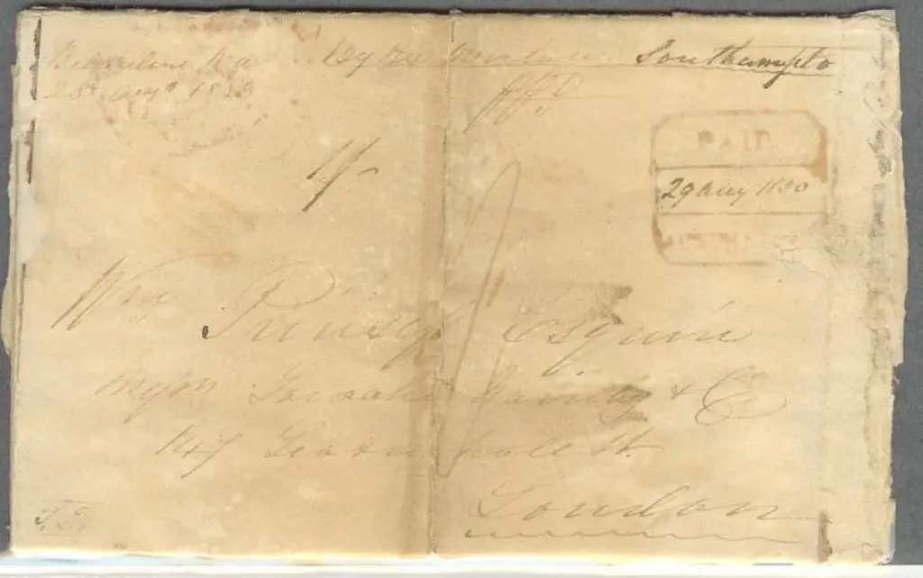 1850 (29th Aug) Entire to London with boxed "PAID ... Image 1++