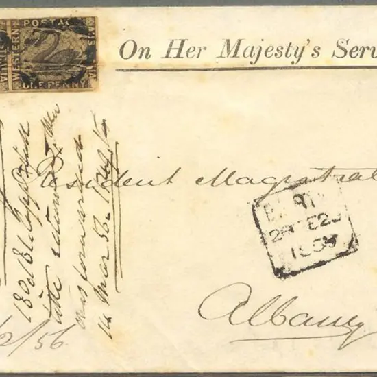 1856 (26th Feb) OHMS printed env addressed to ...