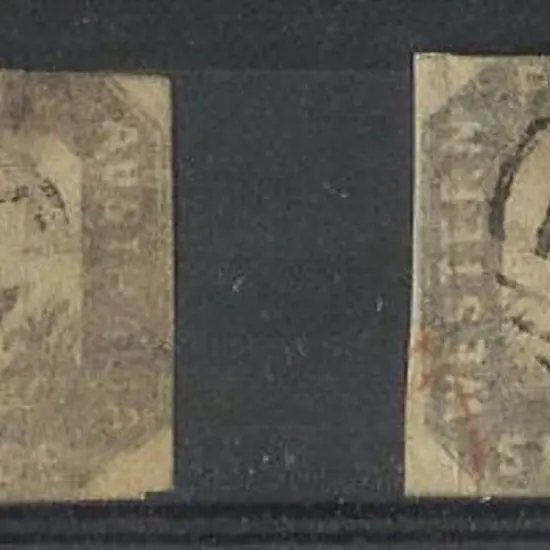 1857/59 6d grey black Hillman litho. 2 used ...