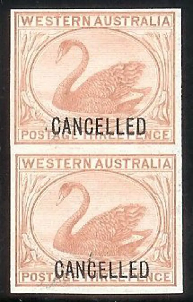 1871 3d pale brown swan DLR imperf reference sheet ... Image 1++