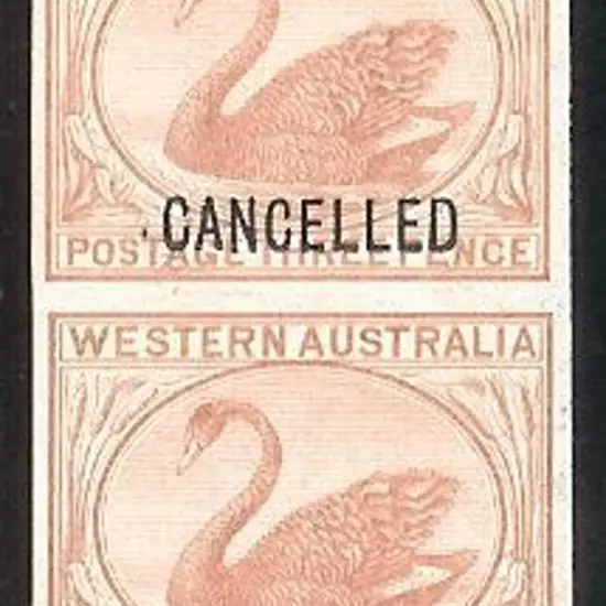 1871 3d pale brown swan DLR imperf reference sheet ...