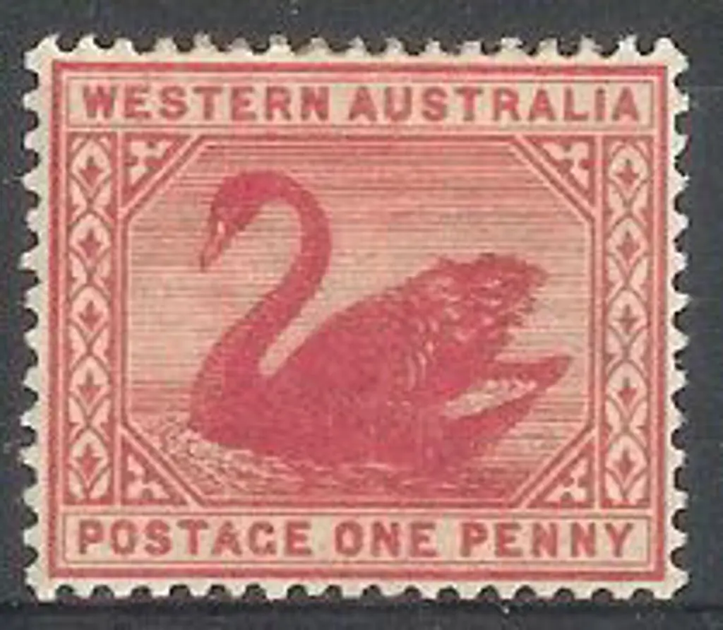 1885/93 1d carmine swan. MLH SG 95 Image 1++
