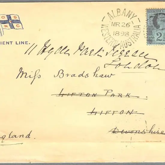 1898 (26th Mar) Albany duplex cancel on Great ...