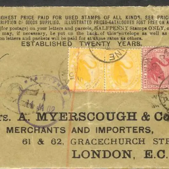 1901 (5th Dec) Printed Advertising Envelope for ...